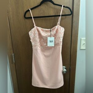 HELLO MOLLY Elegant Pink Spaghetti Strap Dress